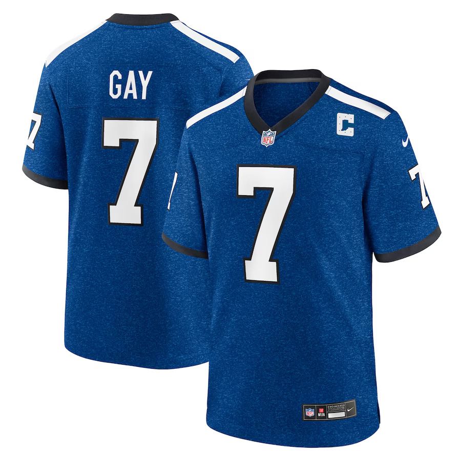 Men Indianapolis Colts #7 Matt Gay Nike Royal Indiana Nights Alternate Game NFL Jersey